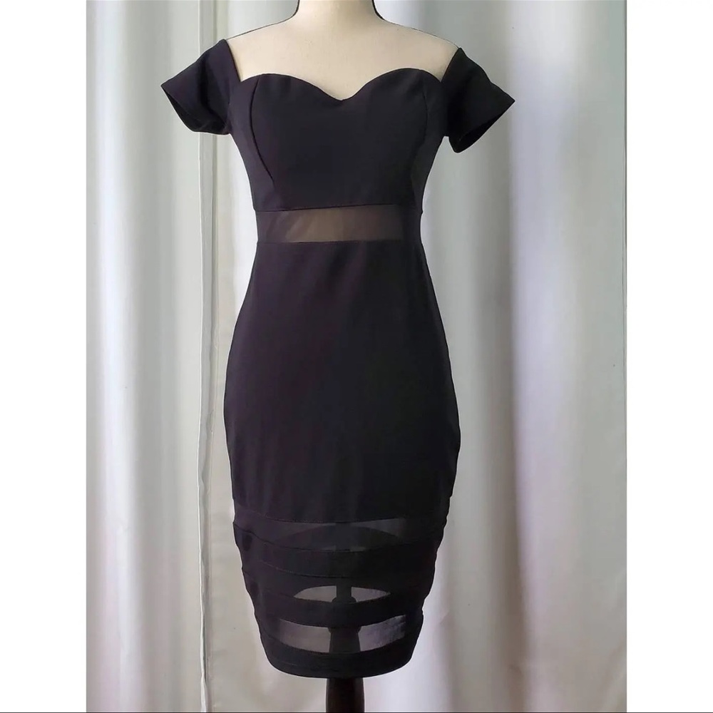 J For Justify Size Sm Black Dress with Sheer Panels ***Super Cute***